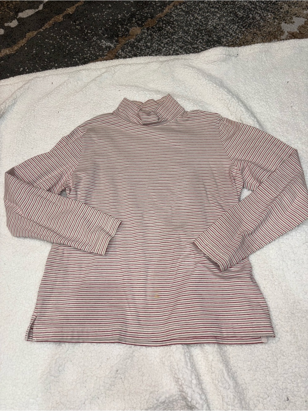 Striped Long Sleeve Mock Neck Top - Woolrich Large